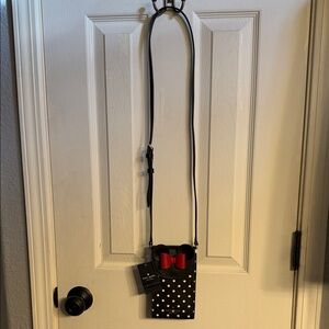 Disney Kate Spade Polka Dot Minnie Crossbody with Red Bow flap phone, Crossbody